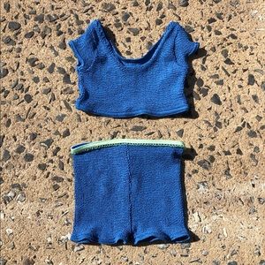 Hunza G Blue Bikini Bottoms Only